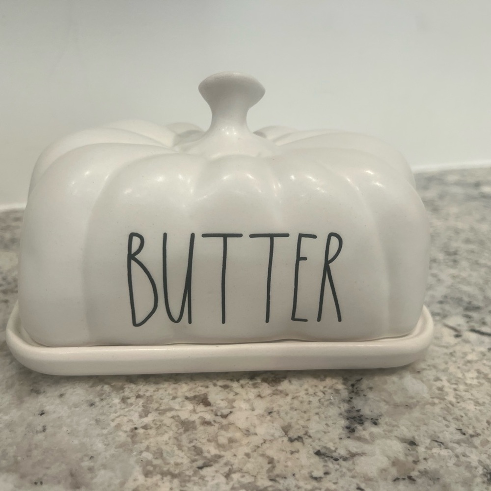 Rae Dunn White Ceramic Butter Dish